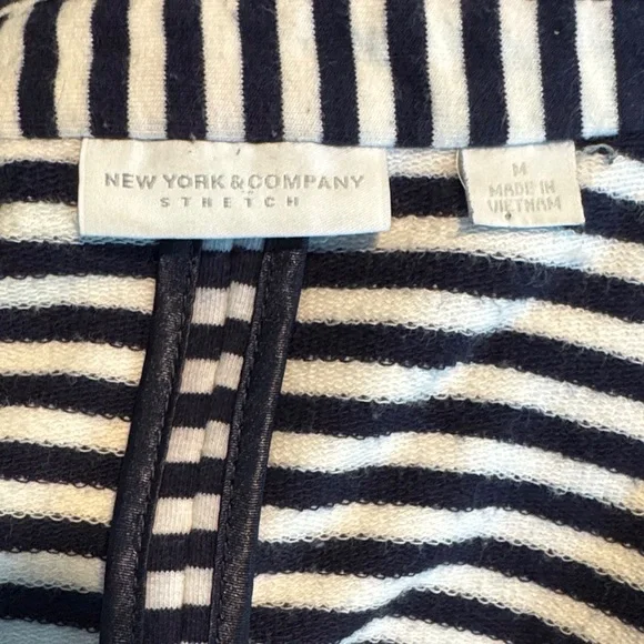 New York & Company Navy and White Striped Blazer - Picture 3 of 4